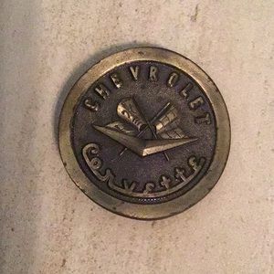 Vintage Brass Corvette Belt Buckle